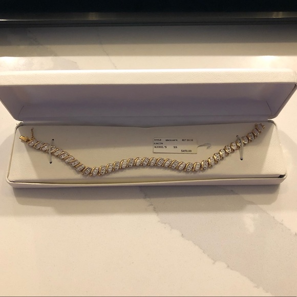 Kohl's Jewelry - 0.50CT Sterling Silver Gold Plated Tennis Bracelet